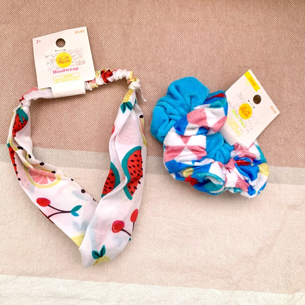 SUMMER BUNDLE Headwrap & Scrunchies for Kids☀️🍒🍉